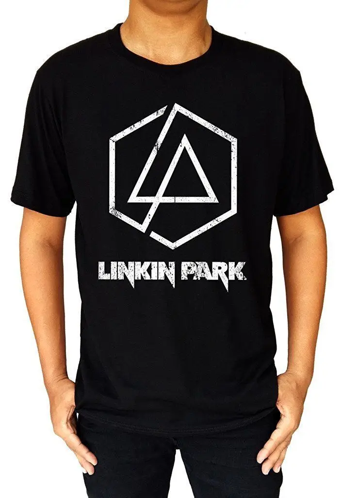 

Linkin Park T Shirts Black New Hexagon Logo Men's Tee T-Shirt Sale 100 % Cotton T Shirt TOP TEE High Quality
