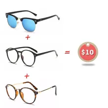 Комплект из 3-х предметов поляризованный Половина очки от солнца в оправе, стилизированной под Дайвинг винтажные круглые очки леопардовая оправа с линзами при миопии Комбинации$10 HN19