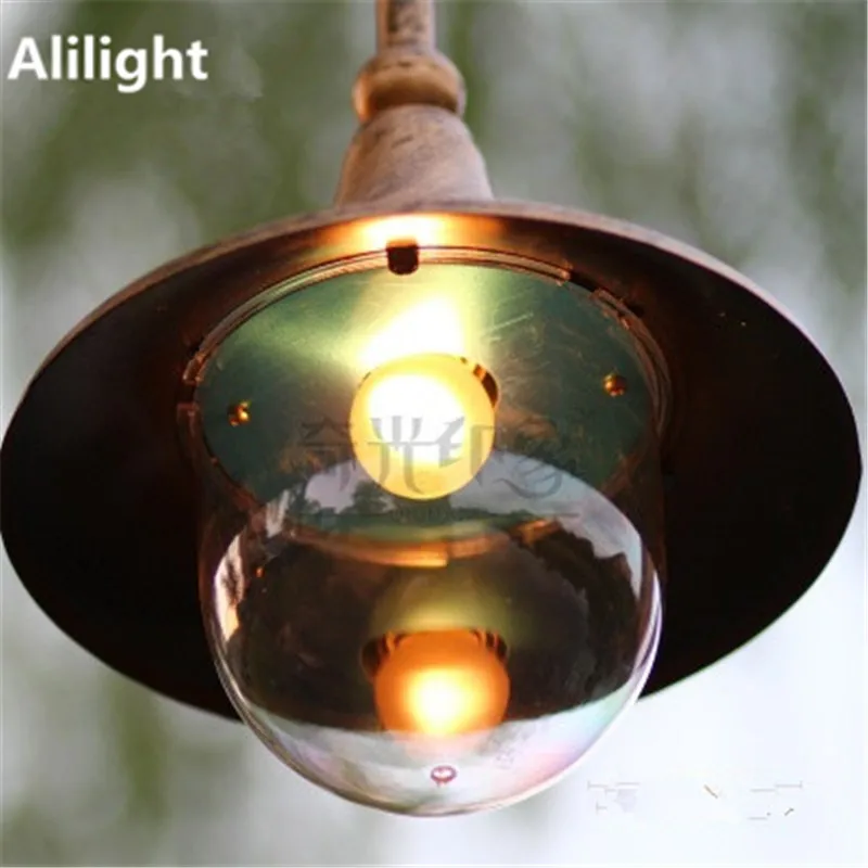 Европа винтажное садовое наружное освещение светильник E27 ландшафтное освещение Светодиодный светильник на мачте садовый путь водонепроницаемое оборудование алюминиевые светильники
