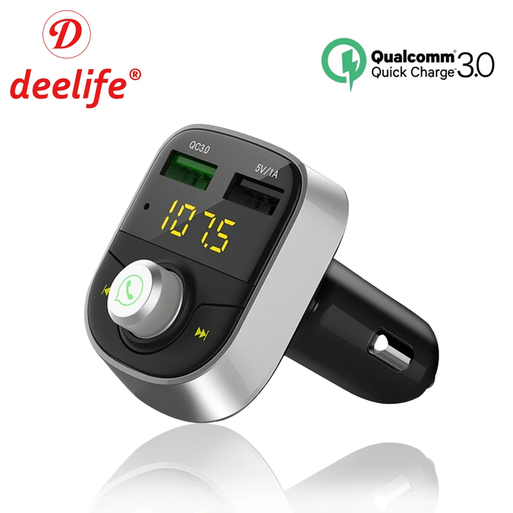 Deelife fm-передатчик Bluetooth Автомобильный модулятор Беспроводной громкой связи Авто Аудио MP3 плеер с быстрой зарядкой QC3.0 USB Зарядное устройство