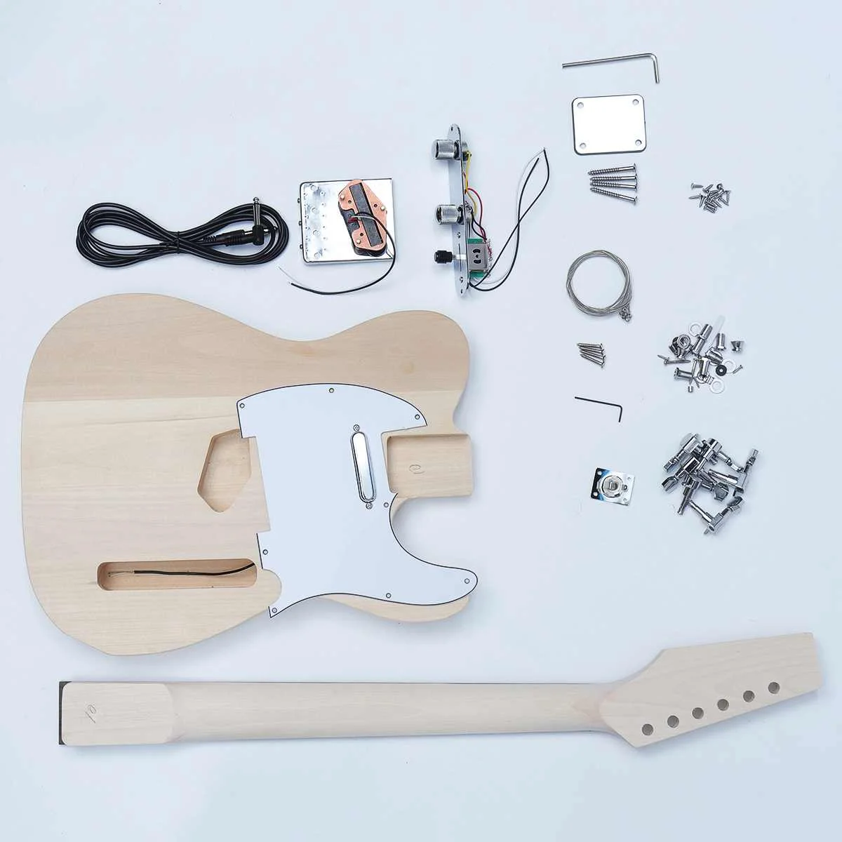 Beech Wood DIY Electric Guitar Accessories Kit Body Maple Neck 6