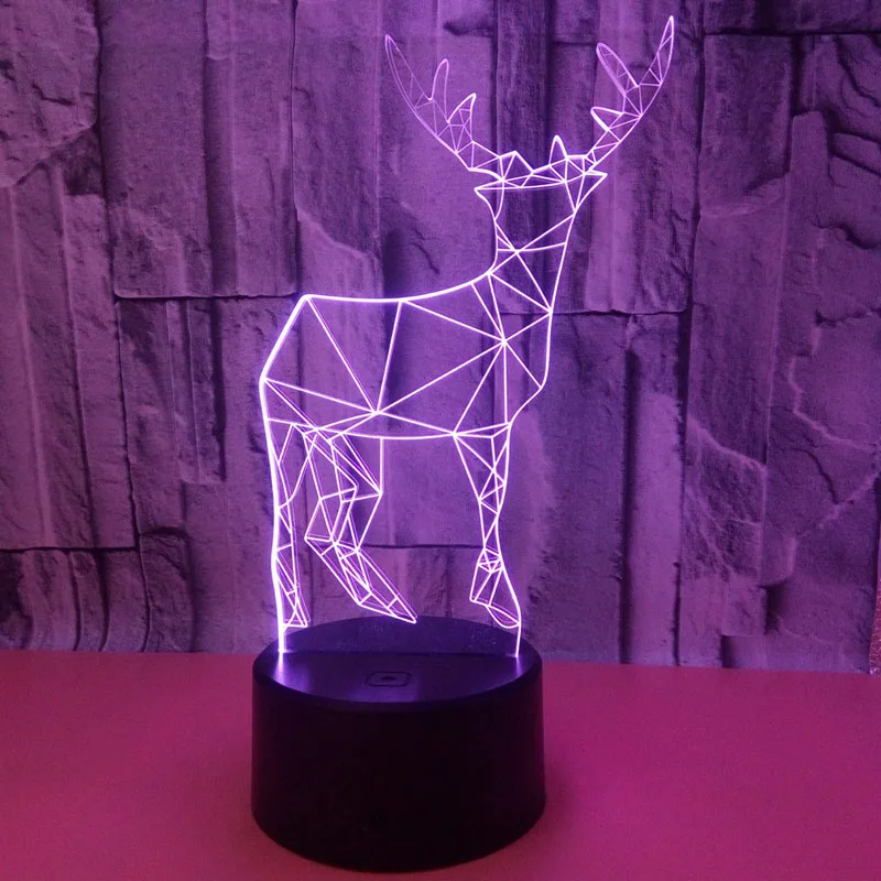 YIMIA новинка подарок USB 7 цветов Изменение Wapiti олень светодиодный ночник 3D стол
