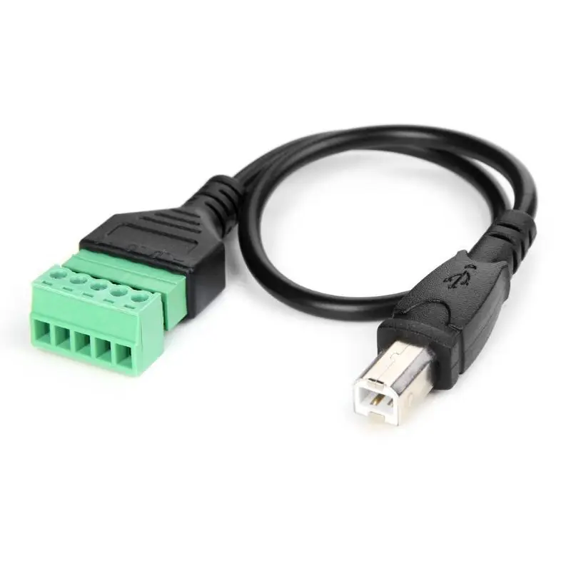 

USB 2.0 Type-B USB 3.1 Type-C Micro usb Mini usb Male to 5 Pin Screw Connector w/30cm Shield Terminal Cable