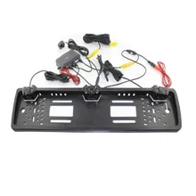 New European License Plate Rearview System Video Parking Sensor Reversing Radar with HD Rear View Backup Camera No Drill Holes eu european license number plate frame 3 reversing reverse parking sensor backup radar kit number parking system