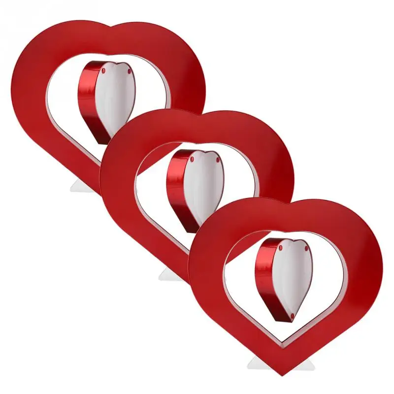 Красный в форме сердца электронная магнитная левитация плавающая фоторамка с светодиодный подсветкой новинка подарок украшение дома фоторамка