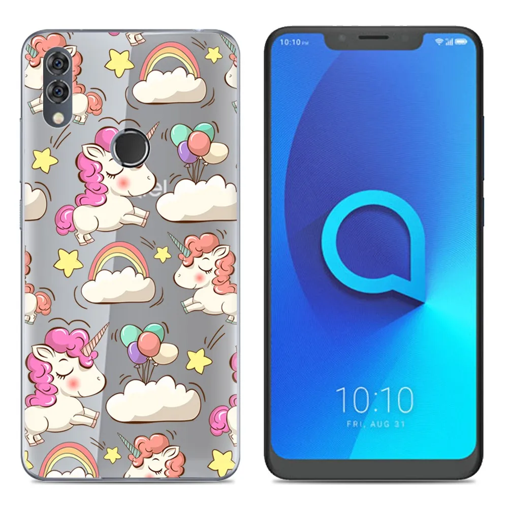 Мягкий чехол для телефона, силиконовый чехол для Alcatel 5V 6,2 дюймов, модный прозрачный чехол из ТПУ с красочным рисунком