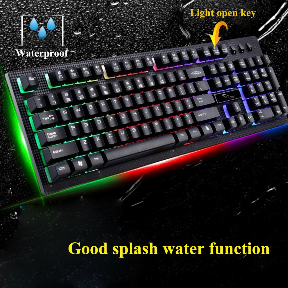 

Alloyseed G20 Backlight Keyboard USB Wired Keyboard Mouse Combos Gamer Keyboard Gaming Mouse Black/White with LED light