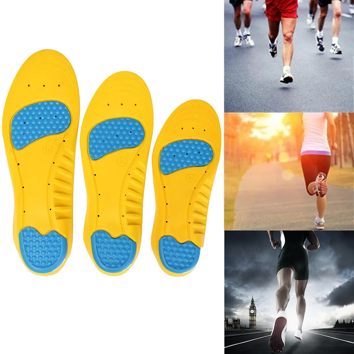 

23/26/29.5cm Memory Foam Orthotics Arch Pain Relief Support Shoes Insoles Insert Pads Cushion Support Trim Running Sport Insoles