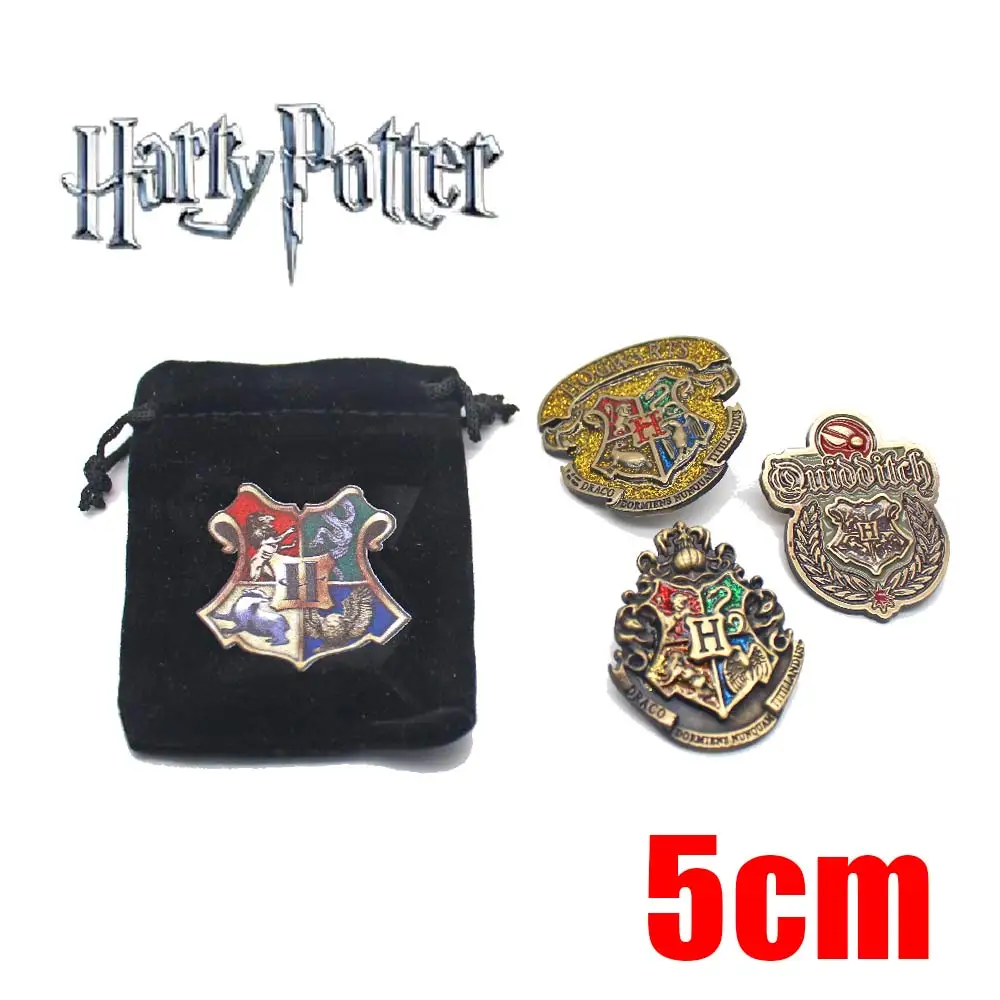 

OHCOMICS 2PCS 3PCS HP Harri Potter Hogwarts/Gryffindor/Slytherin Badge Pin Brooch Chestpin Pins Costume Pendant Gifts With Bag