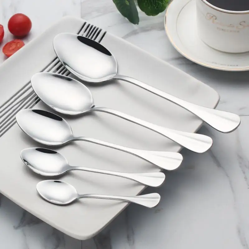 

1PC Long Handled Stainless Steel Coffee Spoon Ice Cream Dessert Tea Spoon for Picnic Flatware Kitchen Accessories