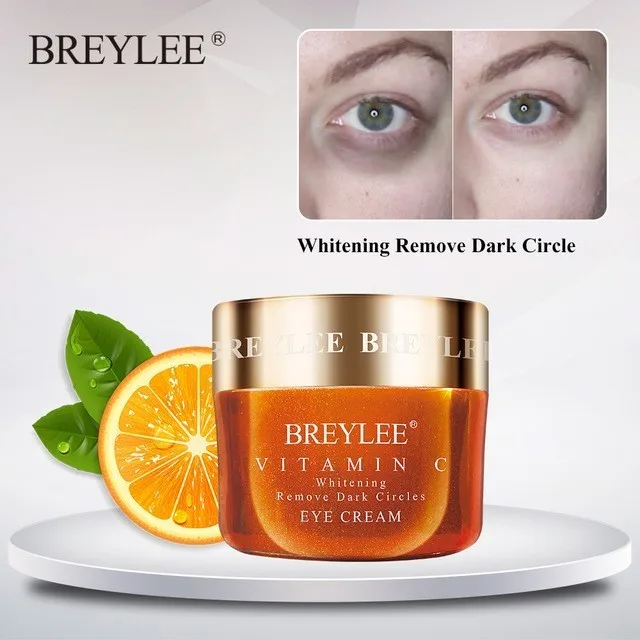 Крем для глаз BREYLEE с витамином С отбеливающий удаляет темные круги выцветающие