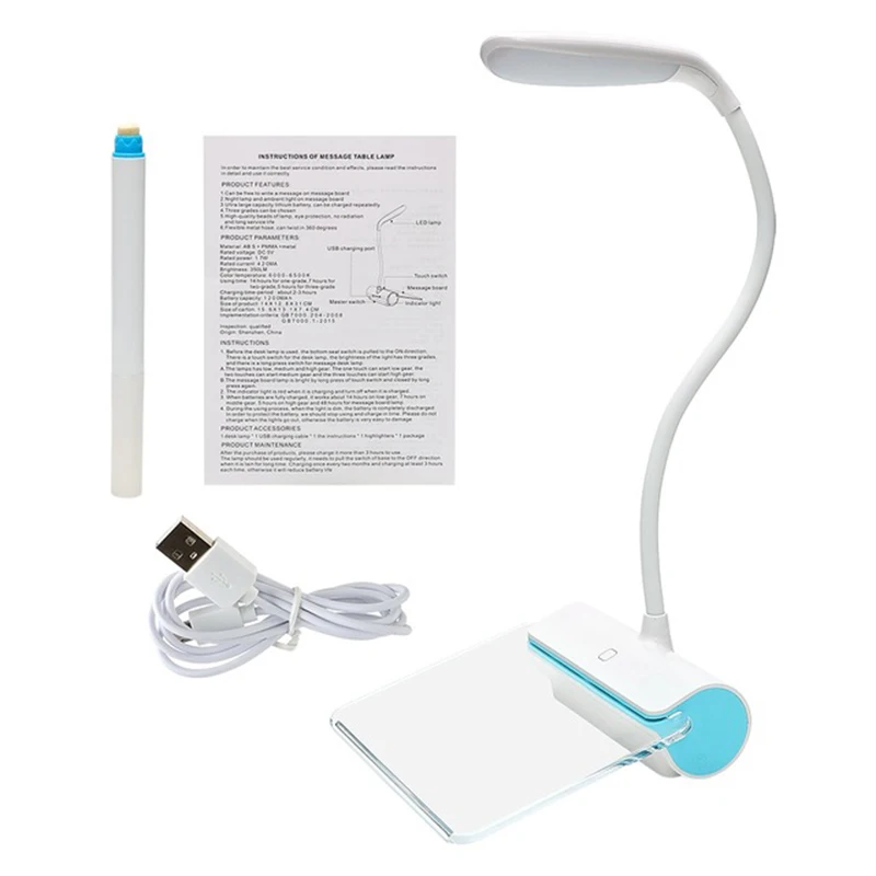 

Novelty LED Table Lamp Eye Protection USB Rechageable LED Desk Lamp Touch-switch Reading Light Message Light 3 Mode Dimming