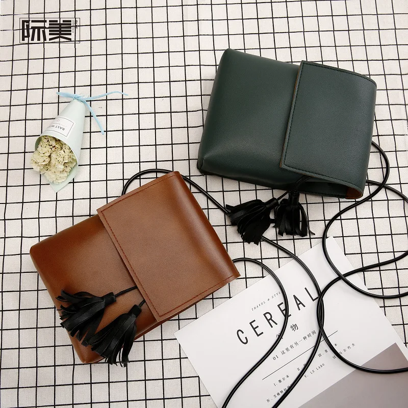 

2019 New Women Female Fashion PU Leather Small Cute Tassel Shoulder Bag Summer Mini Casual Crossbody Messenger Flap Bag