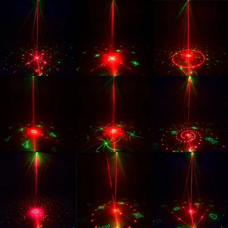 

3 Holes 48 Pattern LED Laser Projector Voice Control Stage Flash Light