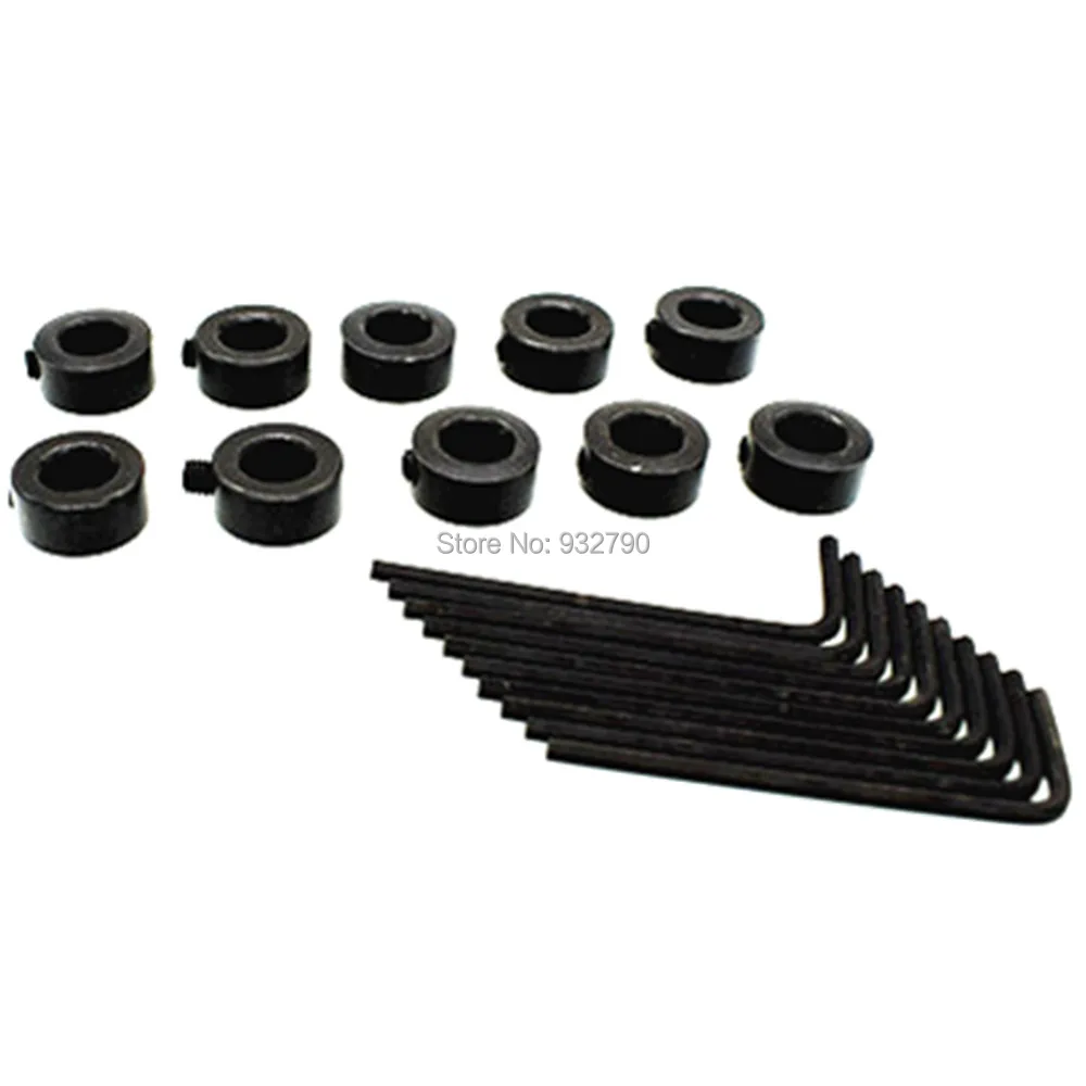 

10pcs Drill Bit Shaft Depth Stop Collar 8mm Ring Positioner Drill Locator Woodworking Drill Bit + 10pcs Hex Wrench Key