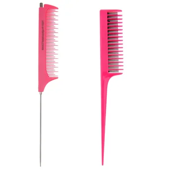 

2x Professional Tail Comb - Heat Resistant Teasing Comb - Lightweight Rat Tail Comb For All Hair Types Hair Cutting Comb