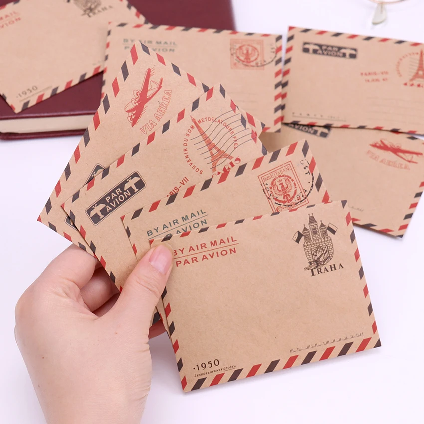 

10 PCS Beautiful Stationery Office Small w16 w19 Student Supply Kids Kraft Paper Envelope