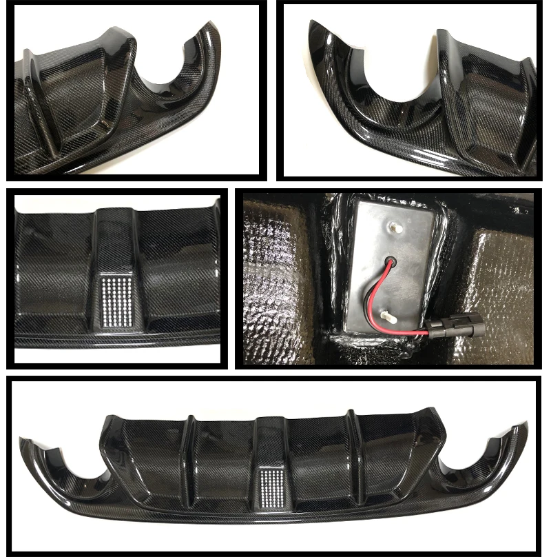Para Infiniti Q50 fibra de carbono añadir en el difusor de parachoques trasero del coche alerón de labios Q50 Q50S con el difusor de parachoques trasero de la lámpara labio 2015-2017