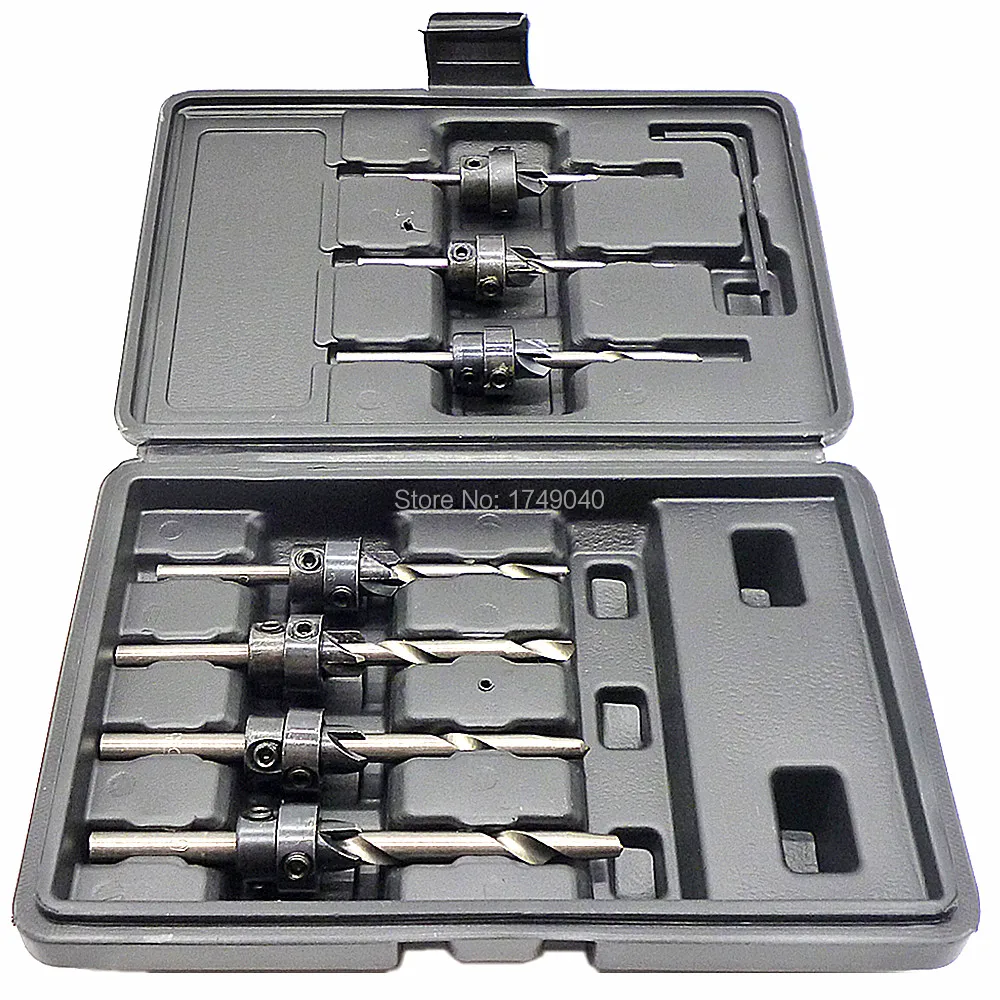 22pcs Countersink Drill Bit Set Adjustable Depth Stop Collars