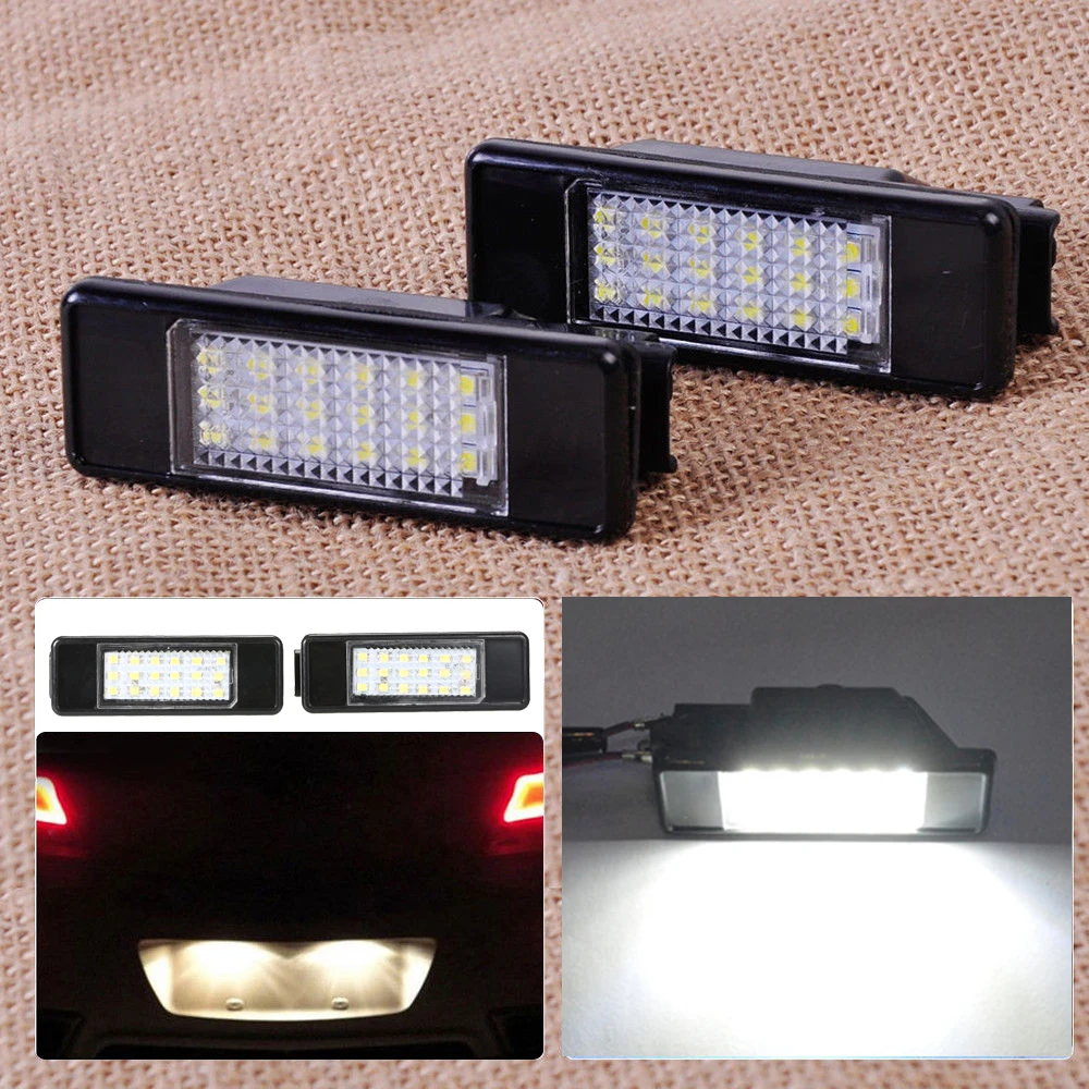LED License Plate Lamp Car License Number Tag Lights for Peugeot