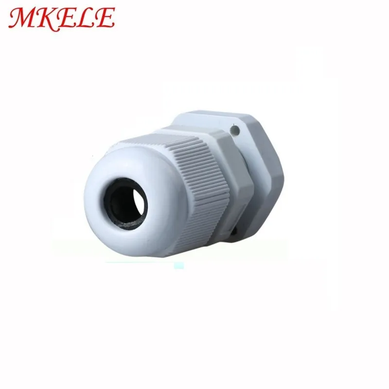 

10pcs/lots PG9 Black/white IP68 cable connector Plastic Nylon Waterproof Cable Glands Joints for 4-8mm cable