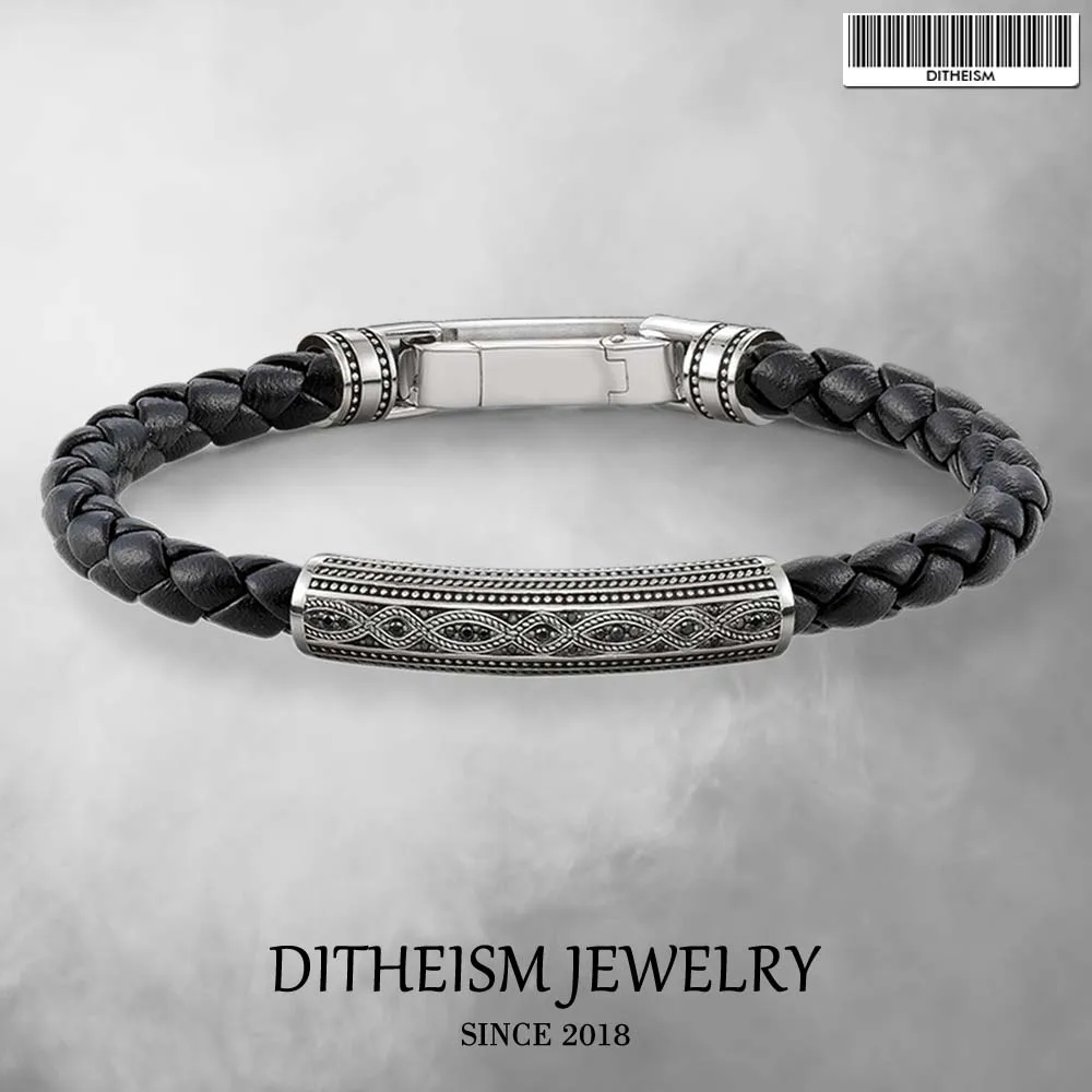 

Woven Leather Wrap Bracelets Love Knot with Spring Crap, 2018 New Silver Fashion Jewelry Punk Gift for Men Boy Women Girls