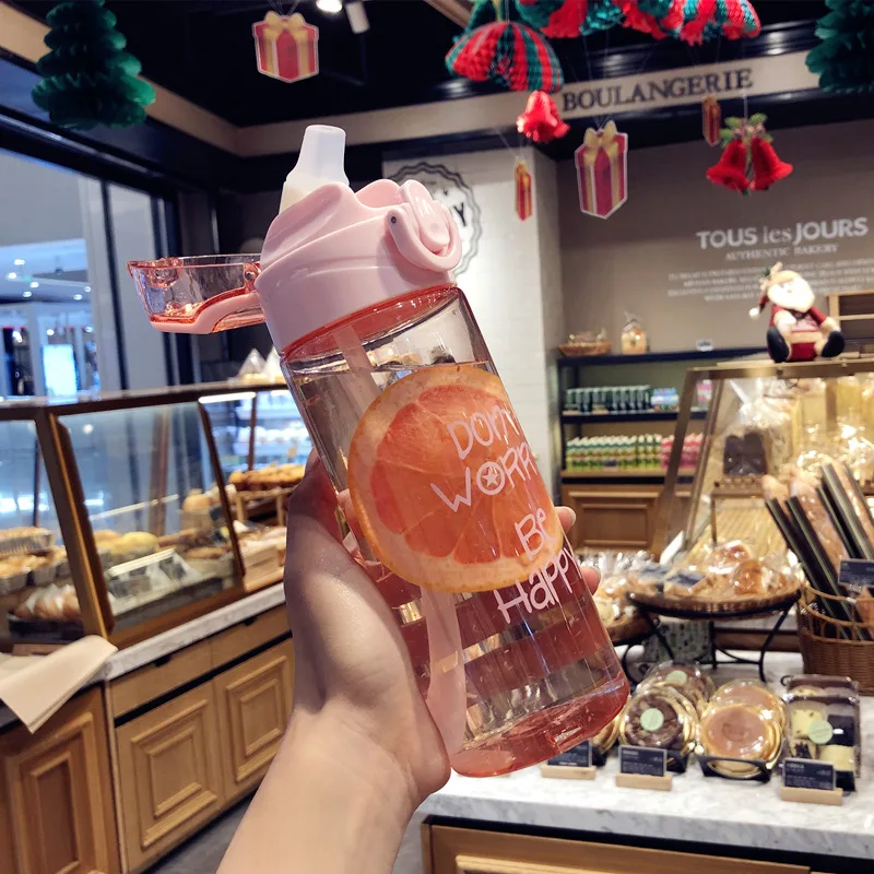 

Xmas Gift Water Bottle 450ml 600ml 750ml Plastic Sport Direct Drinking Shaker Bottles Hiking Portable Bottle For Water