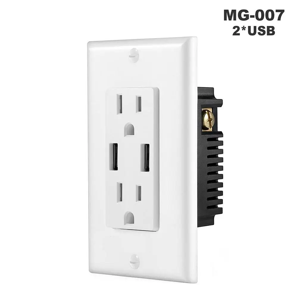 Adeeing Double USB High Speed Safety Charger Duplex Receptacle Tamper Resistant Wall Socket Plate | Обустройство дома