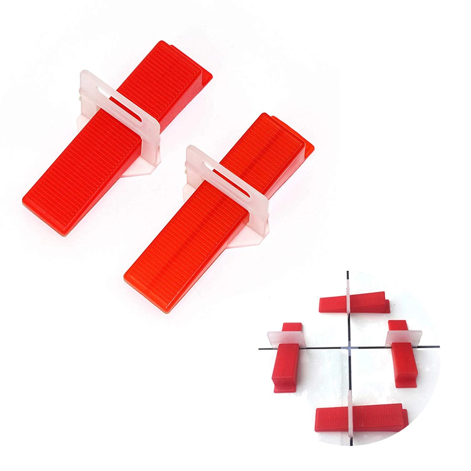 Najtaniej System poziomowania płytek, Diy płytki dystansowe dystansowe 400 sztuk poziomujące klipsy dystansowe i 100 sztuk kliny wielokrotnego użytku