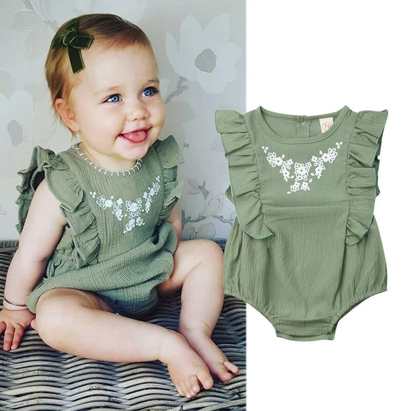 

Summer Newborn Baby Girl Clothes Girls Sleeveless Bodysuit Jumpsuit Outfits Clothes Playsuit Bodysuits Girls Summer Clothing
