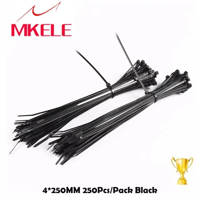 High Quality 4*250mm Selflocking Nylon Cable Plastic Ties Straps