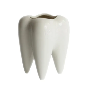 

Ceramic Decoration Practical Mutifunctional Tooth Shape Unique Ornaments Container Pot for Flower Decorating Meat Plants Desktop