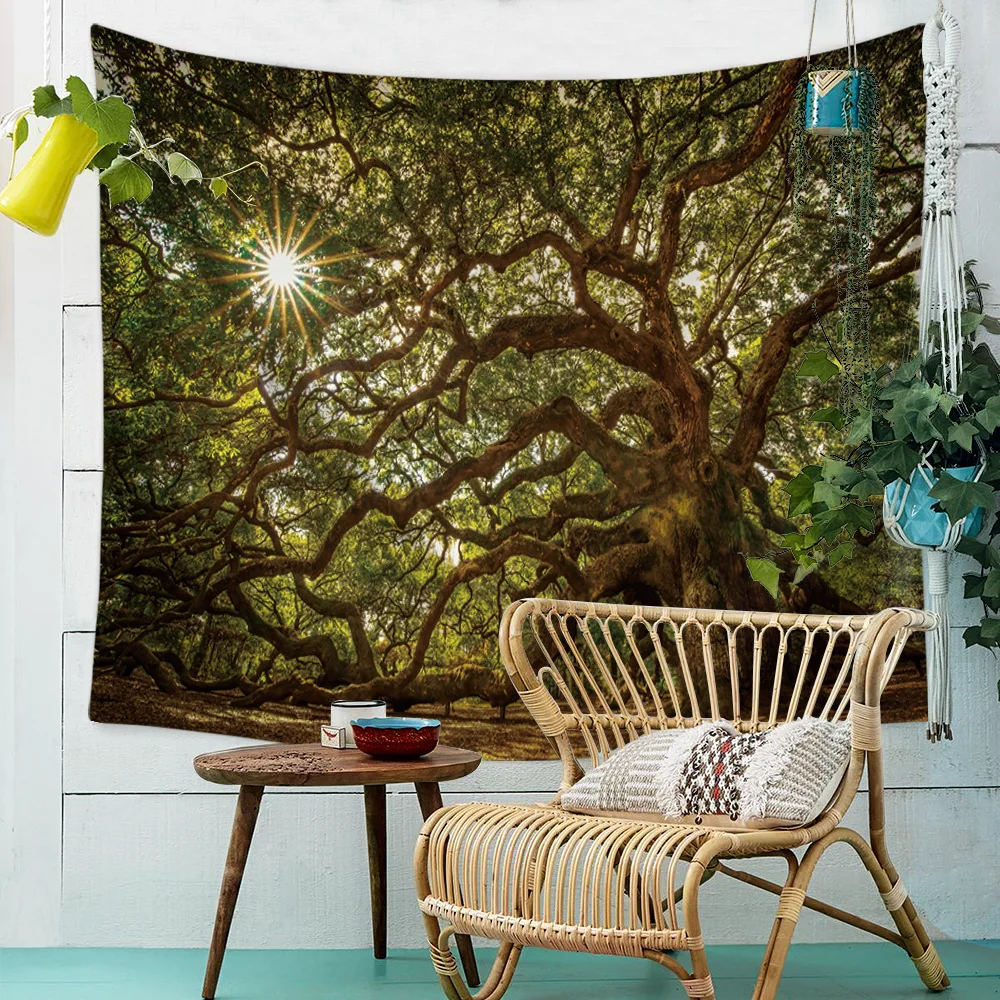 

Nature Landscape Trees Tapestry Wall Hanging Bohemia Hippie Psychedelic Wall Tapestry Boho Decor Home Dorm Wall Cloth Tapestries
