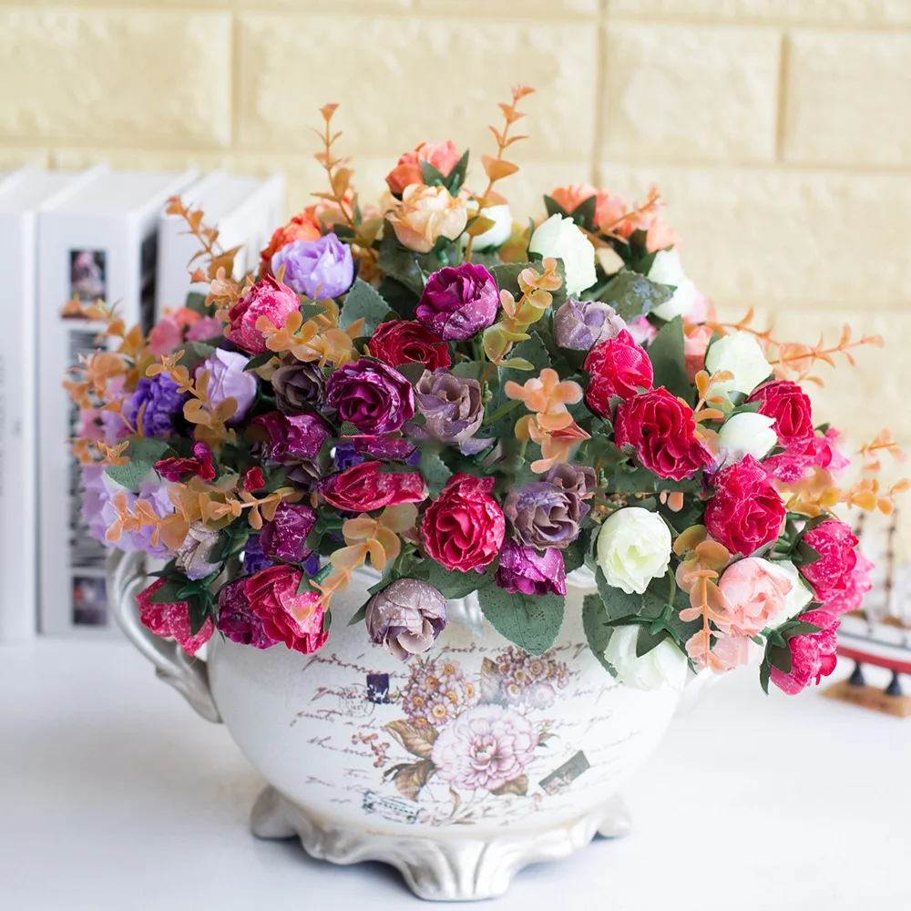 New Roses Artificial Flowers High Quality Fake Flower Artificial Flowers For Wedding Birthday Party Decoration Supplies New Roses Artificial Flowers High Quality Fake Flower Artificial Flowers For Wedding Birthday Party Decoration Supplies