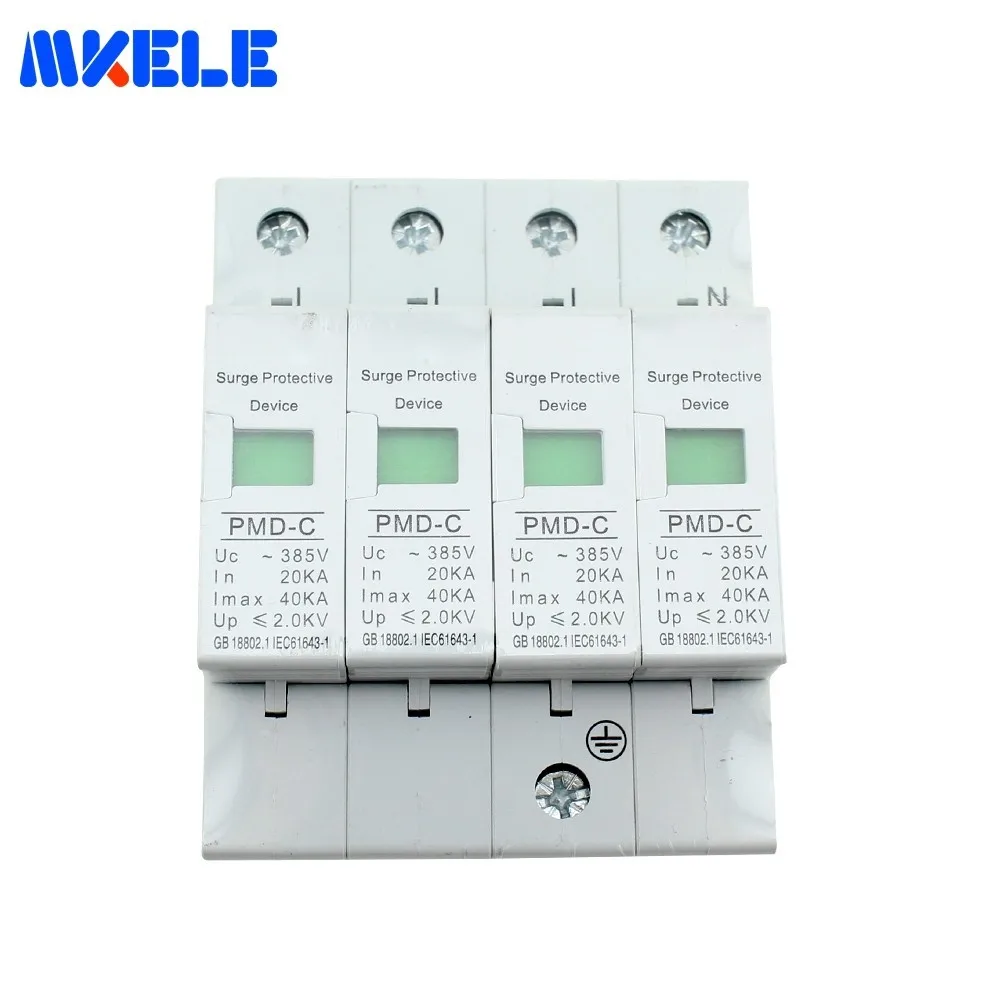 

SPD 4P 20KA~40KA ~385VAC Low-voltage House Surge Protector Protective Arrester Device Voltage Protective Device From Makerele