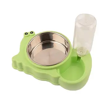 

Cute Pet Bowl Dish Automatic Dual-drinking Dispenser Non-slip Base Water Food Feeder Fountain Puppy Dog Cat Bowl Wholesale p40