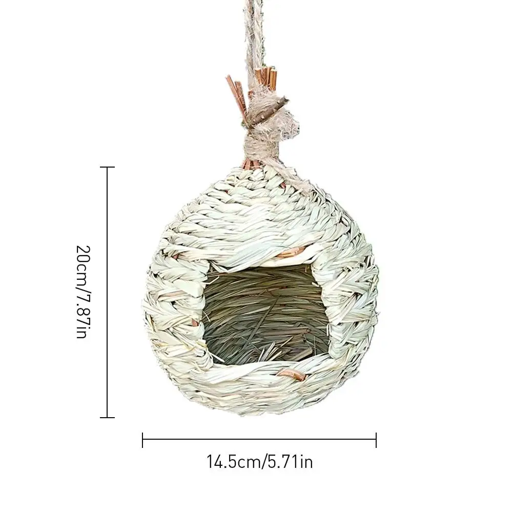 Дом для птиц круглый Соломенный Дом для птиц открытый подвесная кормушка для птиц ручной работы Птичье гнездо Гибискус трава натуральные материалы