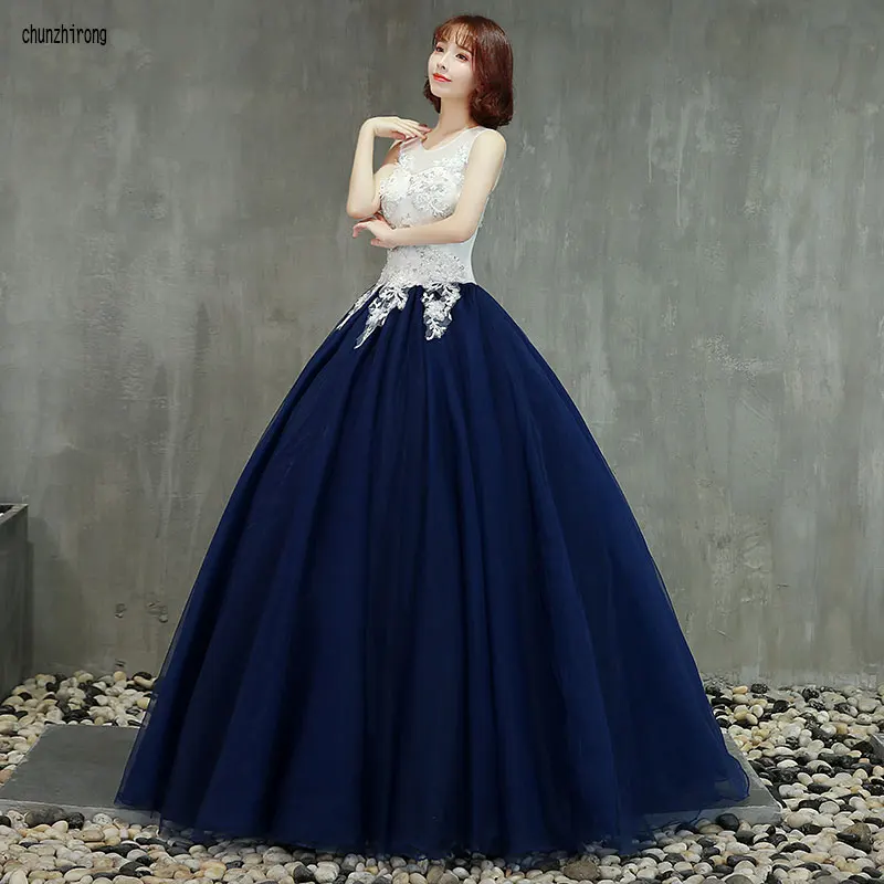 Свадебные Длинные вечерние платья Vestido De 15 Anos без рукавов кружевное с аппликацией