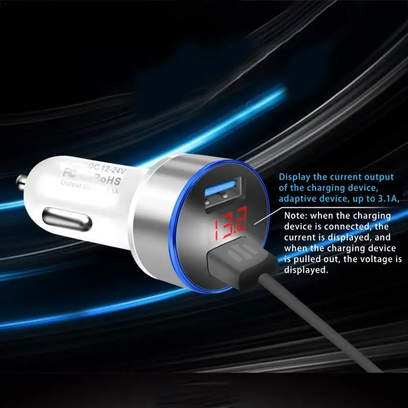 20109 Новый 3.1A USB Dual Порты и разъёмы машинная Зажигалка для сигарет Зарядное