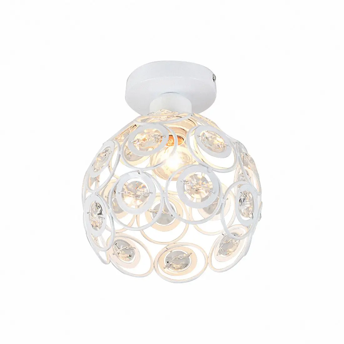 WSFS Горячая E27 Белый креативный Хрустальный минималистичный потолочный светильник простой потолочный светильник спальня аллея простая Европейская железная лампа