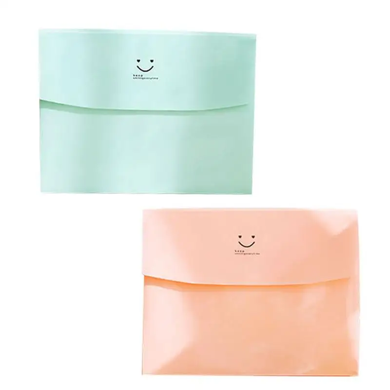 

Creative Color Folder Smile Folder A4 File Folde Korean Style File Bag Suitable For Students And Office Clerk
