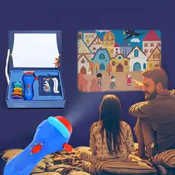 Мини-анимационный проектор развивающие светящиеся игрушки театр сказка проектор светящаяся Игрушка Дети спящие истории для детей подарок