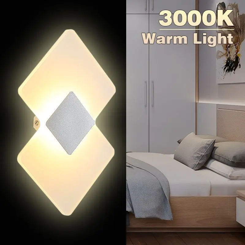 

Modern LED Wall Light Up Down Cube Indoor Outdoor Sconce Lighting Lamp 6W Warm 3000K Up and Down Indoor Plaster Lamp For Bedroom