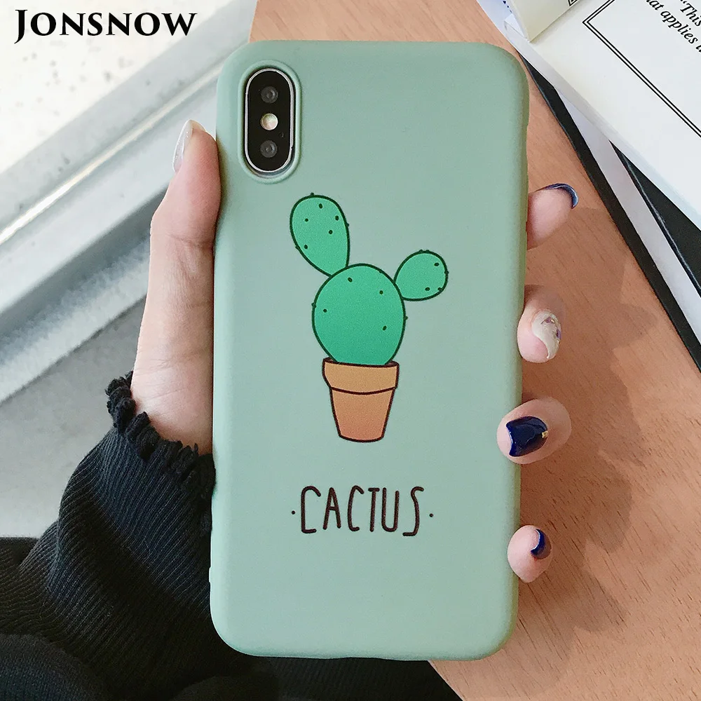 Чехол с рисунком кактуса JONSNOW для iPhone 6S 6P 7 8 Plus мягкий силиконовый чехол X XR XS Max