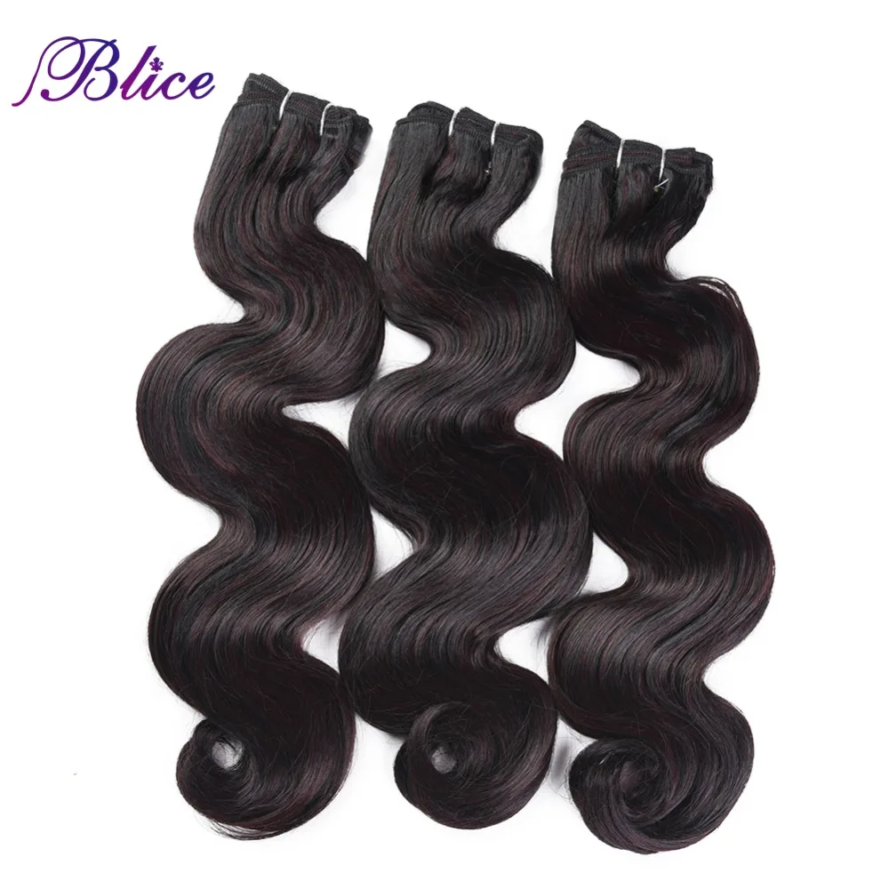 

Blice Synthetic Body Wave Hair Weaving 16-26inch Synthetic Hair Extensions Pure Color and Omber Bundles 3pieces/lot for a Head