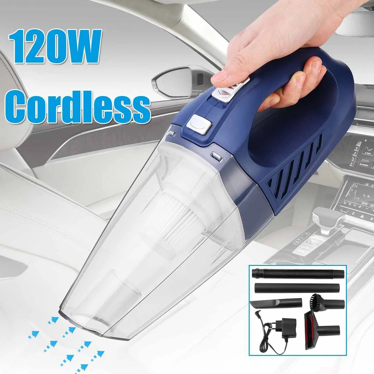 3500Pa 120W Portable Cordless Vacuum Cleaner Handheld Rechargeable Car