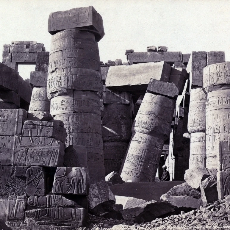 Карнак Hypostyle Hall 19 век плакат печать по науке источник (24x18) | Дом и сад
