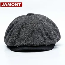 [Jamont] Новая Винтажная кепка газетчика Осенняя зимняя шапка для мужчин и женщин шапки с козырьком восьмиугольная твердая головной убор художника британский стиль Casquette