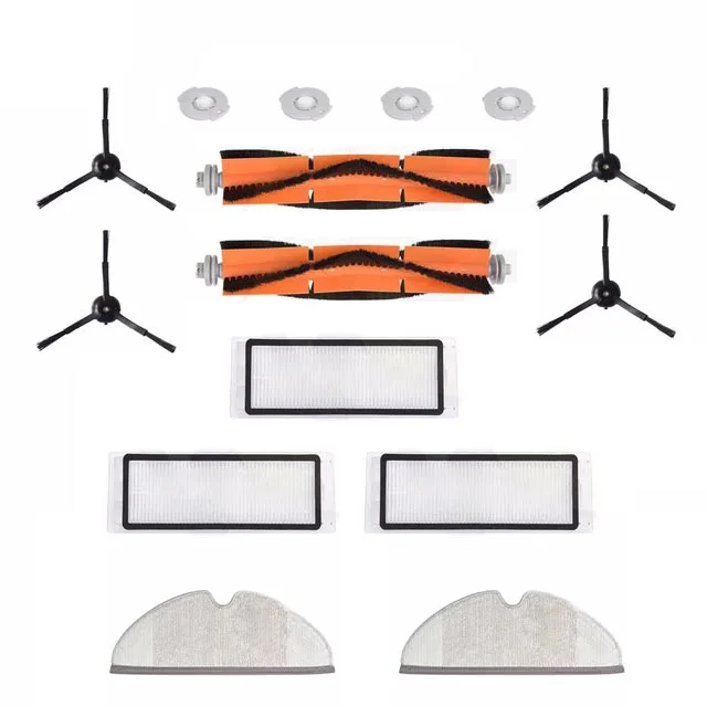 

15pcs/set black Brush +Filter+Mop Cloths replacement accessory For Xiaomi Roborock s50 S5 S55 Vacuum Cleaner Supplies
