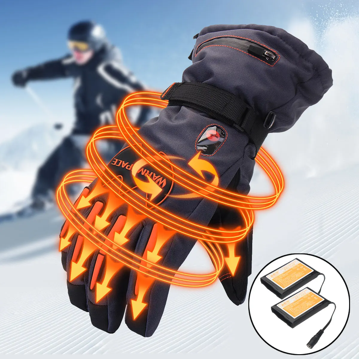 5600mAh Rechargeable Battery Electric Heated Hands Motorcycle Gloves Winter Hands Warmer Outdoor Skiing Protective Gear Gloves